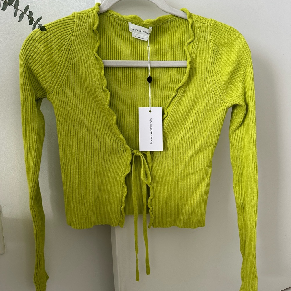 Lovers and Friends Lime Tie Blouse